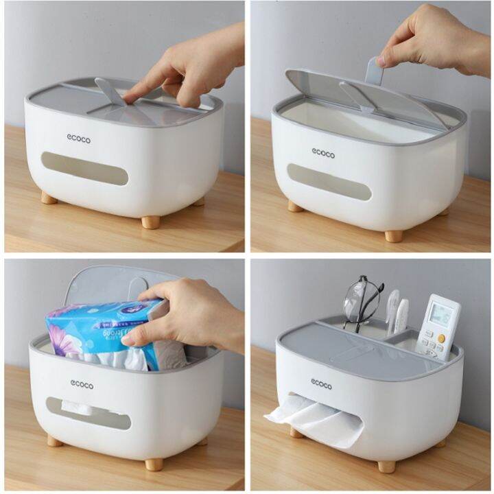 ecoco-tissue-box-napkin-holder-multifunctional-sundries-storage-ontainer-living-room-remote-control-storage-box-for-home-office