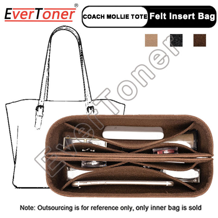 EverToner Felt Insert Bag For COACH MOLLIE TOTE Organizer Makeup Handbag  Organizer Travel Inner Purse Portable Cosmetic Bags | Lazada