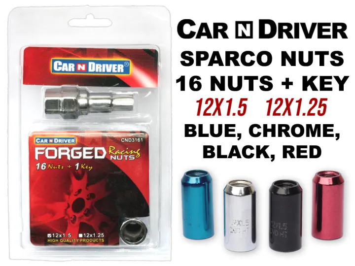 CND Sparco Lug Nuts 16pcs/set with Key - Blue 1.5 | Lazada PH