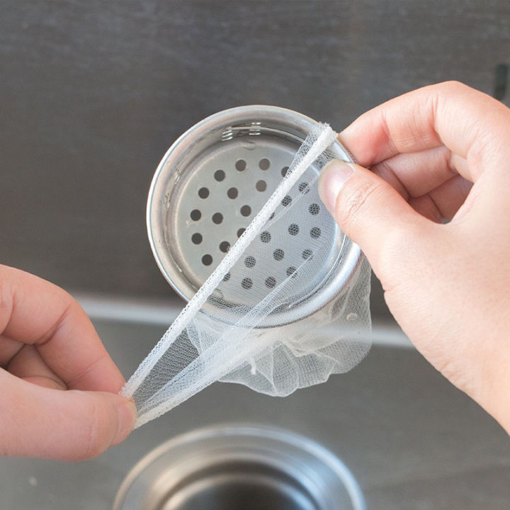 ถุงตาข่ายกรอง-ถุงตาข่ายกรองท่อระบายน้ํา-ป้องกันการปิดกั้นอ่างล้างจาน-แบบใช้แล้วทิ้ง-100ชิ้น