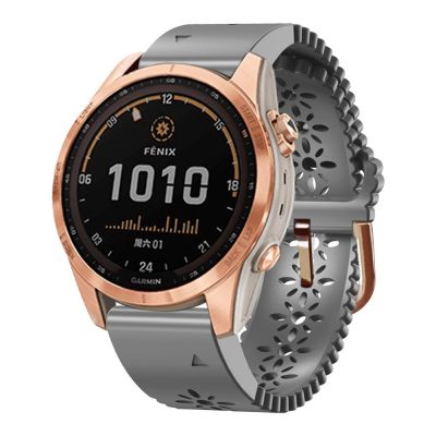 สำหรับ Garmin Fenix 7S / 6S / 5S สายนาฬิกาข้อมือซิลิโคนลูกไม้ออกอย่างรวดเร็ว (สีขาว)