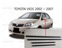 4ชิ้น TOYOTA VIOS 2002 2003 2004 2005 2006 2007ขอบยางติดหน้าต่าง,ขอบติดกระจกรถยนต์กันรั่วขอบประตูสำหรับ VIOS Gen1