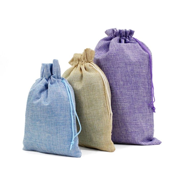 10pcs Cloth Jute Bag Sack Cotton Bag Drawstring Burlap Bag Jewelry Bags  Pouch Little Bags for Jewelry Display Storage Gift Bag