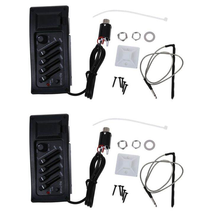 2X Guitar Preamp Amplifier Equalizer EQ 4Band EQ Preamp Acoustic Piezo