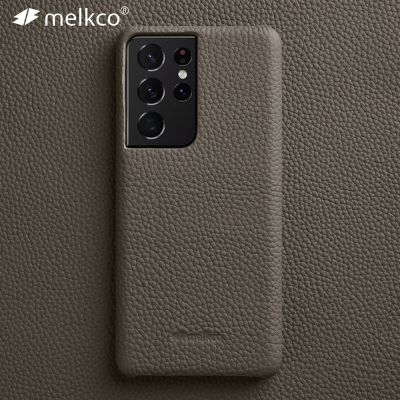 Melkco เคสโทรศัพท์มือถือหนังวัวแท้ หรูหรา สําหรับ Samsung Galaxy S21 ultra S20 Plus Note 20 ultra 5G