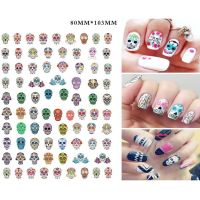 Halloween Water Transfer Nail Stickers Decals Nails Decoration Manicure Tools Pumpkin Skull Design