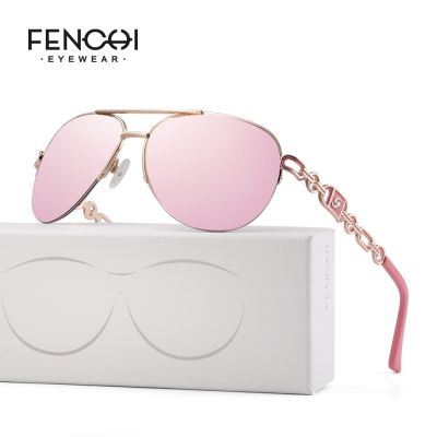 FENCHI Women Sunglasses DesignerTrendy Brand Vintage Pink Mirror Sun Glasses Ladies Cat Eye Eyewear Oculos Feminino De Sol Cycling Sunglasses