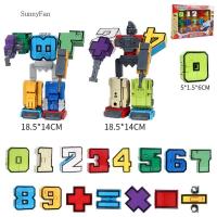 SUNNYFAN หุ่นยนต์โมเดลรถยนต์แปลงร่างบล็อกตัวต่อหุ่นยนต์ประกอบได้เป็นรูปหุ่นยนต์ตัวเลขของเล่นเลข Kids Toys ปริศนาตัวเลข