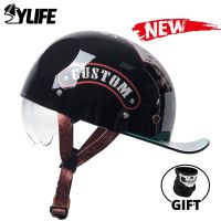 Retro Baseball Cap Motorcycle Helmet German Vintage Half Helmet DOT Certification Casco Moto Helmet Men Women Scooter Helmet