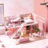 Girl doll house furniture toy diy miniature room diy wooden dollhouse l027 - ảnh sản phẩm 2