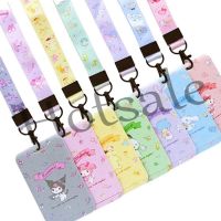 【hot sale】 ♝ B11 Sanrioed Cinnamoroll My Melody Kuromi Hangyodon Cartoon Lanyard Slide Cover Card Holder Subway Bus ID Card Protective Sleeve