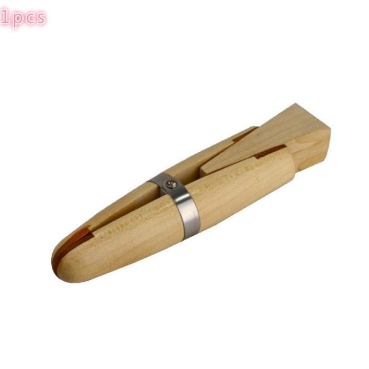 jewellers-double-ended-wooden-ring-clamp-with-thick-leather-lined-jaws-wedge-wooden-ring-clamp-leather-padding-jewelry-tools