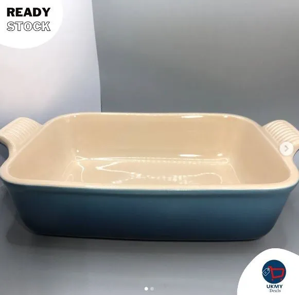 Le Creuset Heritage Rectangular Dish 26 cm (Marine) Lazada