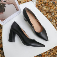 Giày cao gót 7p nữ Emmy Pump Heels mũi nhọn gót trụ vuông thời trang công