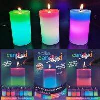 【CW】 Magic Colour Changing Wax Candles Colorful Light Home Lighting New Type Romantic Real Flameless Flickering Holiday Candle LED