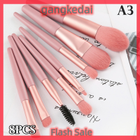 Gangke 8pcs Mini Travel แปรงแต่งหน้านุ่มชุดเครื่องสำอางผงอายแชโดว์ Make up TOOL