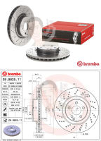 D09 9825 11 จานเบรค ล้อ F (ยี่ห้อ BREMBO) รุ่น HC UV Dr Benz R230 SL280, C219 CLS ปี2006-&amp;gt;