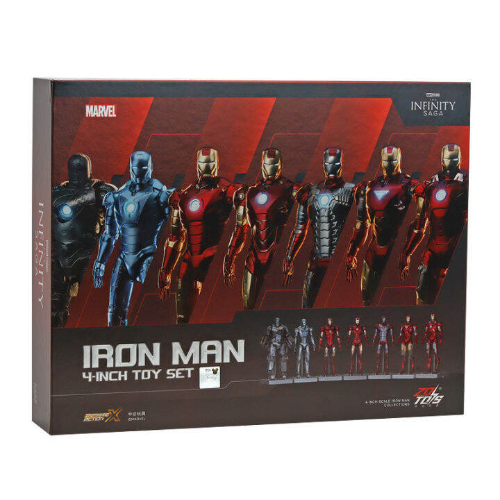 มหัศจรรย์10th-ครบรอบนิ้วชุด-i-ron-man-mk1-mk7ฐานรุ่น-gnaku-สูทรูปแบบเครื่องประดับเก็บของเล่นตกแต่ง