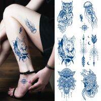 สติกเกอร์รอยสักสมุนไพรกึ่งถาวร Plant Juice Tattoo Fake Waterproof Cat Wing Sweat Long Lasting Herbal Tattoo Water Transfer