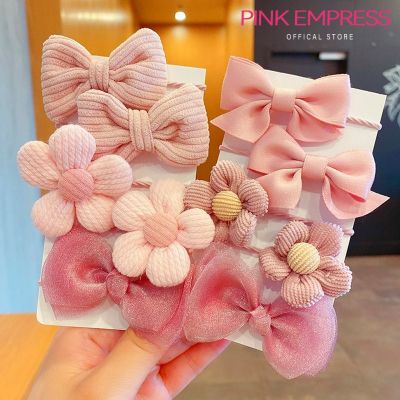 10 Pcs Set Korean Style Baby Girl Elastic Rubber Hair Band Baby Flower Bow Cute Hair Tie Set