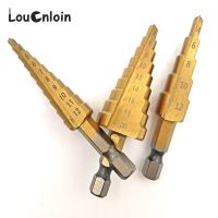 3-12mm 4-12mm 4-20mm Straight Groove Step Drill Bit HSS Hex Shank Titanium Coated Wood Metal Hole Cutter Core Cone Drilling Tool Drills Drivers