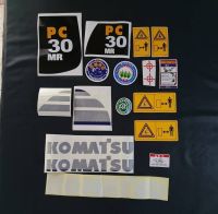 สติ๊กเกอร์ Komatsu PC30MR-2 ติดรอบคัน ตัวหนังติดฝากระโปรงสีเทา สติ๊กเกอร์ อะไหล่ แม็คโคร รถขุด อะไหล่รถขุด