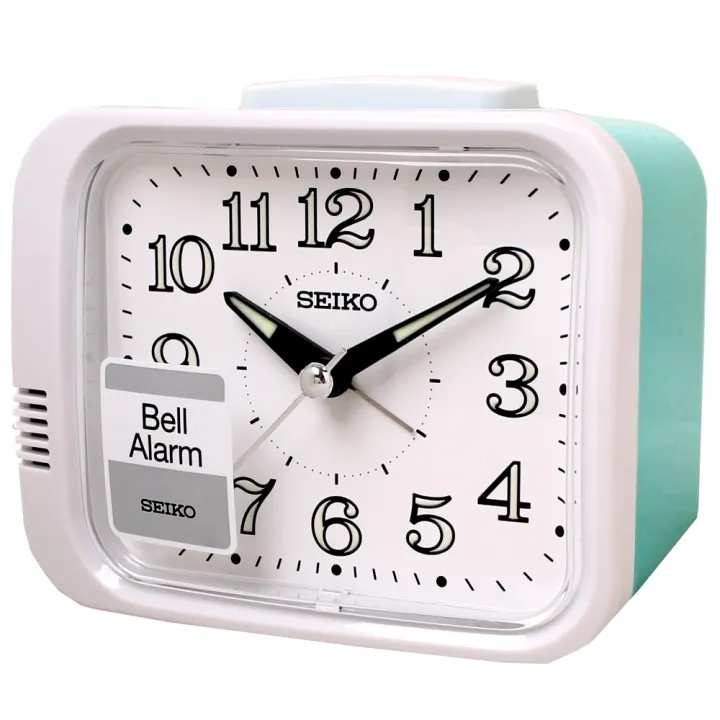 Original] Seiko Clock QHK058WL White Analog Quartz Table Bell Alarm Clock  QHK058W QHK058 | Lazada Singapore