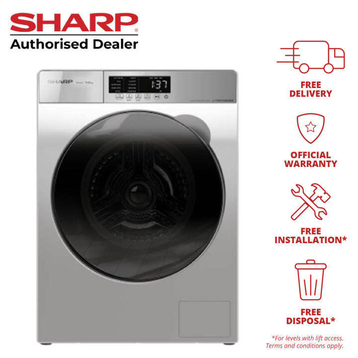 (Bulky) Sharp 7kg Front Load Washer ES-FW70EW | Lazada Singapore