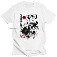 Kimetsu No Yaiba เสื้อยืดเนซูโกะผ้าฝ้ายเสื้อยืดแขนสั้นแขนลำลองขาสั้นพิมพ์ลายแฟชั่นผ้าฝ้าย100%