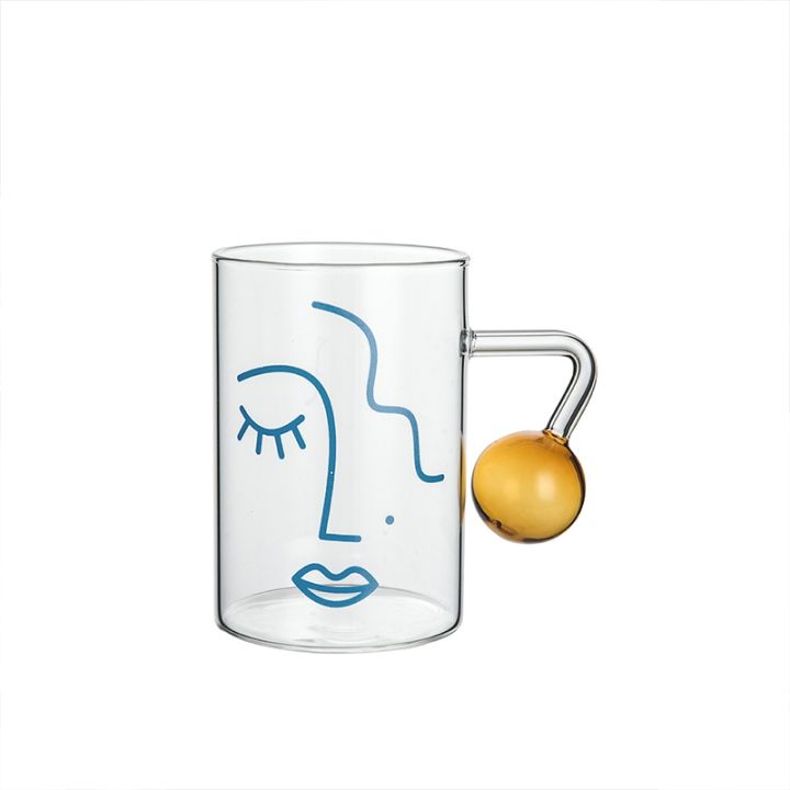 high-end-cups-พิมพ์ใสสร้างสรรค์-heatresistant-แก้วกาแฟชาเครื่องดื่มอาหารเช้าน้ำแข็งเบียร์แก้วถ้วยจับ-drinkware-นมน้ำผลไม้แก้ว