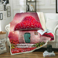 3D fashion red room house velvet Plush row blanket bedding