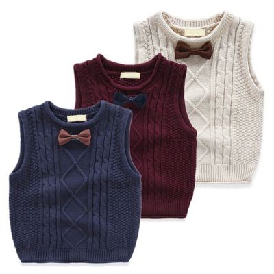 （Good baby store） New Children  39;s Vest for Boys Spring Autumn Knitted Baby Vests Fashion Waistcoat for Boys Baby Clothes Kids Tops Jackets colete