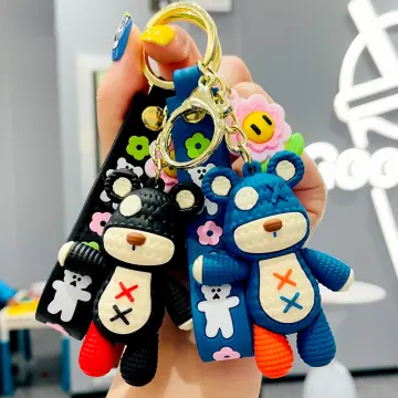 Trendy Cool Bear Doll Anime Keychain For Men, Exquisite Key