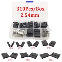 310Pcs/Box 2.54mm Pitch Male+Female Dupont Cable Jumper Wire 1/2/3/4/5/6/8 Pin Pin Header Housing Electronic Connector DIY Kit