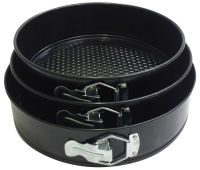 New Morning ชุดพิมพ์เค้กกลม 3 ขนาด18,20,22cm SET of 3 Non Stick Bake Tins Removable Bottom- Black