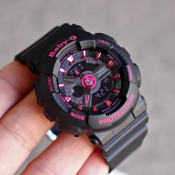 Baby g black hot sale and pink watch