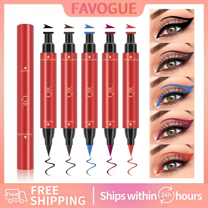 QIC Double Head Stamp อายไลเนอร์กันน้ำแห้งเร็วติดทนนานไม่เลอะ Triangle