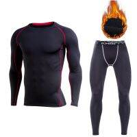 20212019 new arrival thermal underwear for men long sleeve thermo fleece undershirt and underpants tight tranning sets