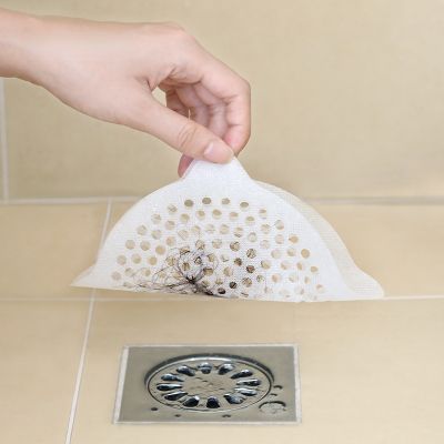 Disposable Hair Filter In Bathroom Non-woven Floor Drain Sticker At Drain Outlet Optional Size