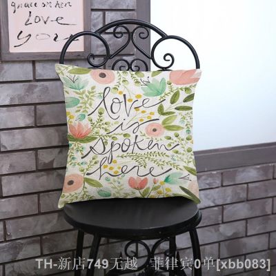 【CW】☊  Classic Pattern Back Throw Floral Birds Print US Pastoral Cotton Sofa Cushion for Decoration