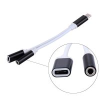 2 In 1 USB C To 3.5mm Headphone Jack Adapter Type C Charge Audio Aux Adaptor For Samsung S20 Ultra Note 20 10 Plus S21 Ipad Pro Cables