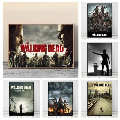 The Walking Dead Comic Wall Art ผ้าใบพิมพ์สำหรับห้องนั่งเล่นตกแต่งบ้าน