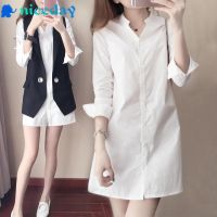 COD SDFGERTYTRRT Dress Loose Fit 3/4 Sleeves Work Wear Comfrotable S-2XL V Neck Polyester Summer Solid Office 3/4 sleeves Women White