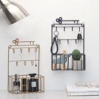 Wall Mounted Mail and Key Holder 7 Hook Rack Organizer Pocket and Letter Sorter for Entryway Kitchen Home Office Decor