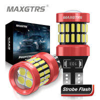 MAXGTRS 2x Flash Strobe T15 W16W 921 912 LED 4014+3030 6000K White Red Yellow Car Reversing Light Bulb Backup Canbus Turn Signal Lamp