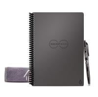สมุดโน๊ตบุ๊คใช้ซ้ำพร้อมปากกาและผ้าไมโครไฟเบอร์ Rocketbook Smart Reusable Notebook เปลี่ยนกระดาษเป็นไฟล์ดิจิตอล Lined Eco-Friendly Notebook with 1 Pilot Frixion Pen &amp; 1 Microfiber Cloth Included รักษาสิ่งแวดล้อม Executive or Letter - USA Imported Authentic