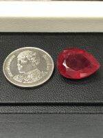 พลอยอัดชาตั้มรูบี้ รูปหยดน้ำ  ขายเป็นเเม็ด. ขนาด 5X3mm-10X12mm | Synthetic Chatham Ruby (Corundum) Pear Shape. Calibrated Sizes.Price Per piece.