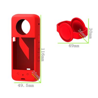 ”【；【-= Camera Silicone Case For Insta 360 ONE X3 Panoramic Action Camera Dustproof Silicone Protective Anti-Drop Case, Blue