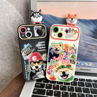 3D ลายลูกสุนัข Husky คู่รูปการ์ตูนน่ารักสำหรับ IPhone 15 14 13 12 11 Pro Max เคสโทรศัพท์แฟชั่น