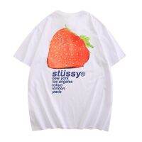 The New men and women stxuxxsxxsxxy fashion strawberry 3D three-dimensional printing casual loose short-sleeved t-shirt